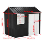 8.3 X 5.4ft Durable Metal Storage Shed With Lockable Double Doors Apex Roof Garden Shed