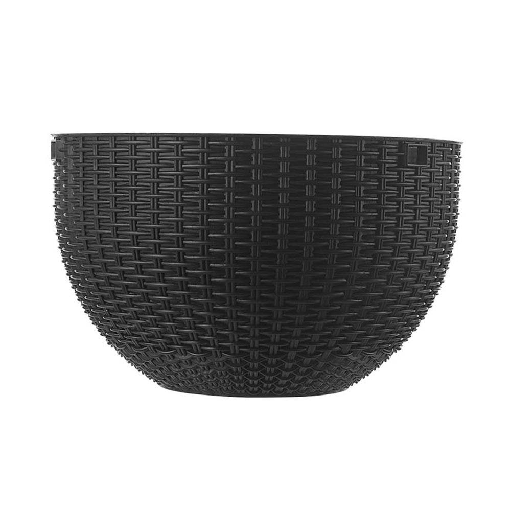 3pcs Black Hanging Flower Baskets – 16.5 Cm Plastic Planters For Home Decor | Black