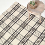 Tartan Check Non-slip 100% Wool Rug | 150cm x 240cm | Black & White