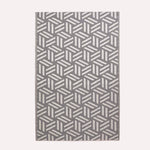 Luxury Outdoor Rug Waterproof Reversible For Garden Patio 100% Recycled, Grey Luna Geometric | 180cm x 270cm | Grey