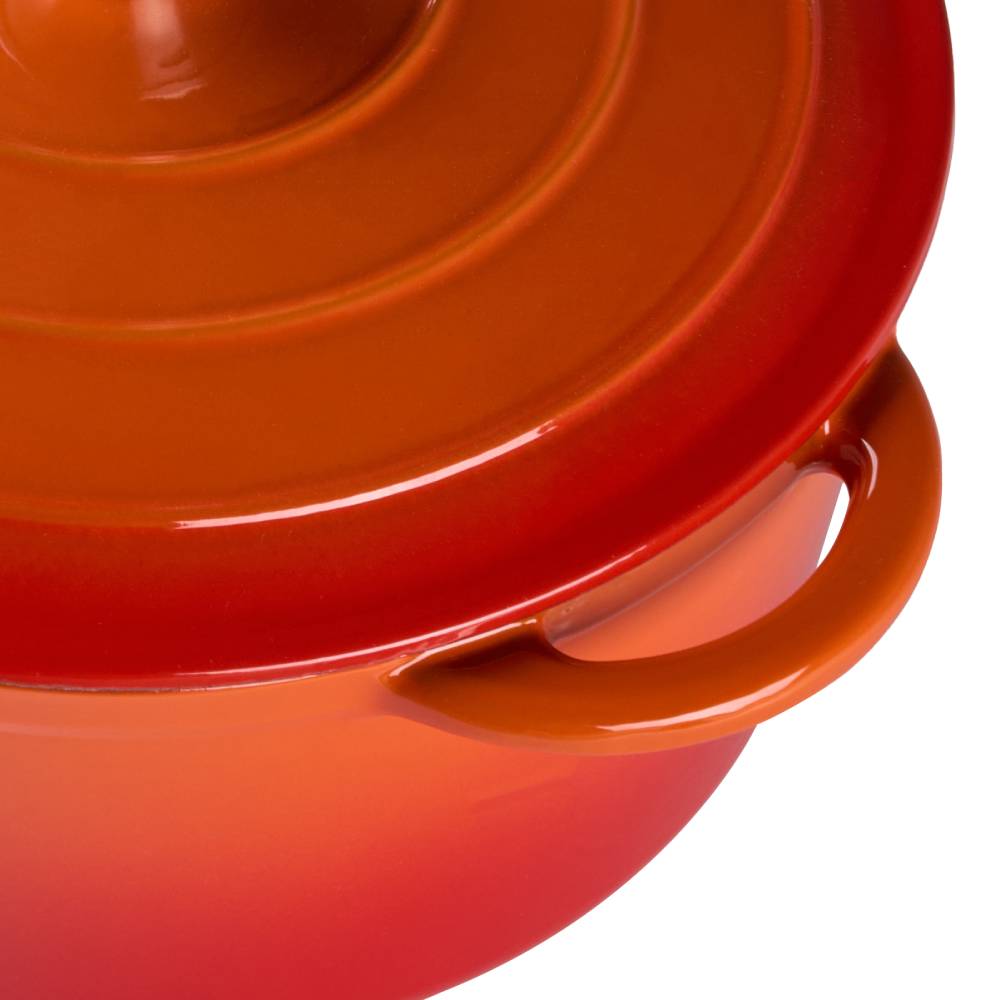 Enameled Cast Iron Dutch Oven With Lid, Heavy-duty Round Casserole Pot, Oven Safe Up To 500°f | 6L | Orange