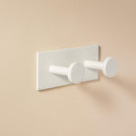 Double Towel Hook, Robe Hook, Self-adhesive, White, Stick Collection