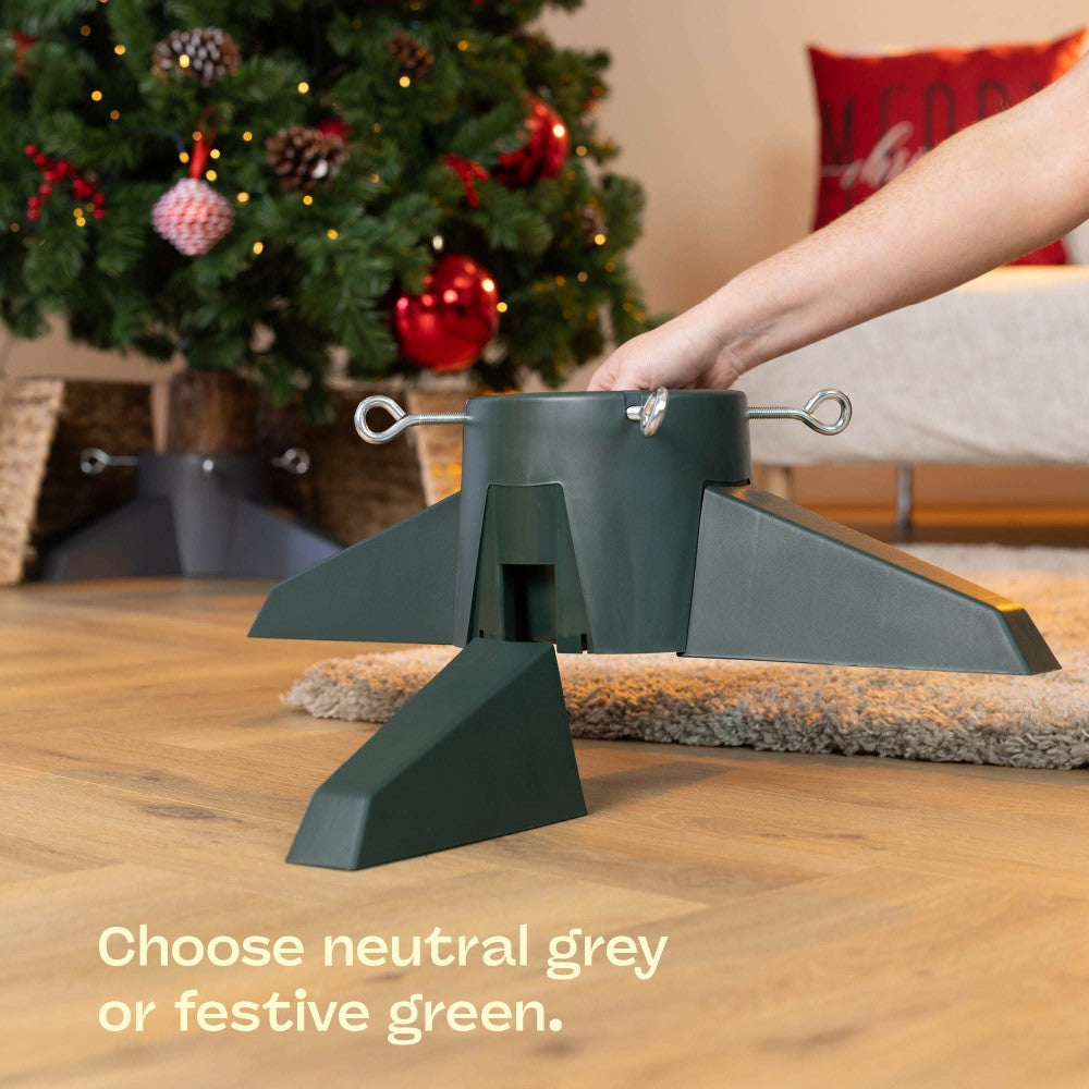 Grey Christmas Tree Stand By Christmas Village Adjustable Screws 1l Reservoir