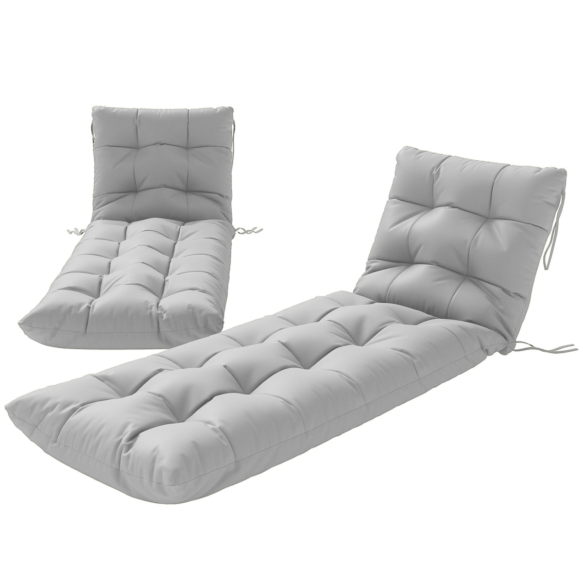 Outsunny Sun Lounger Cushions Only, Sunbed Replacement Pads With 4 Ties