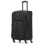 Medium 26" Lightweight 4 Wheel 800d Soft Case Quilted Suitcases Set Of 3 Anti Crack - Cabin & Hold Luggage 100+ Airlines Approved | Medium | Black