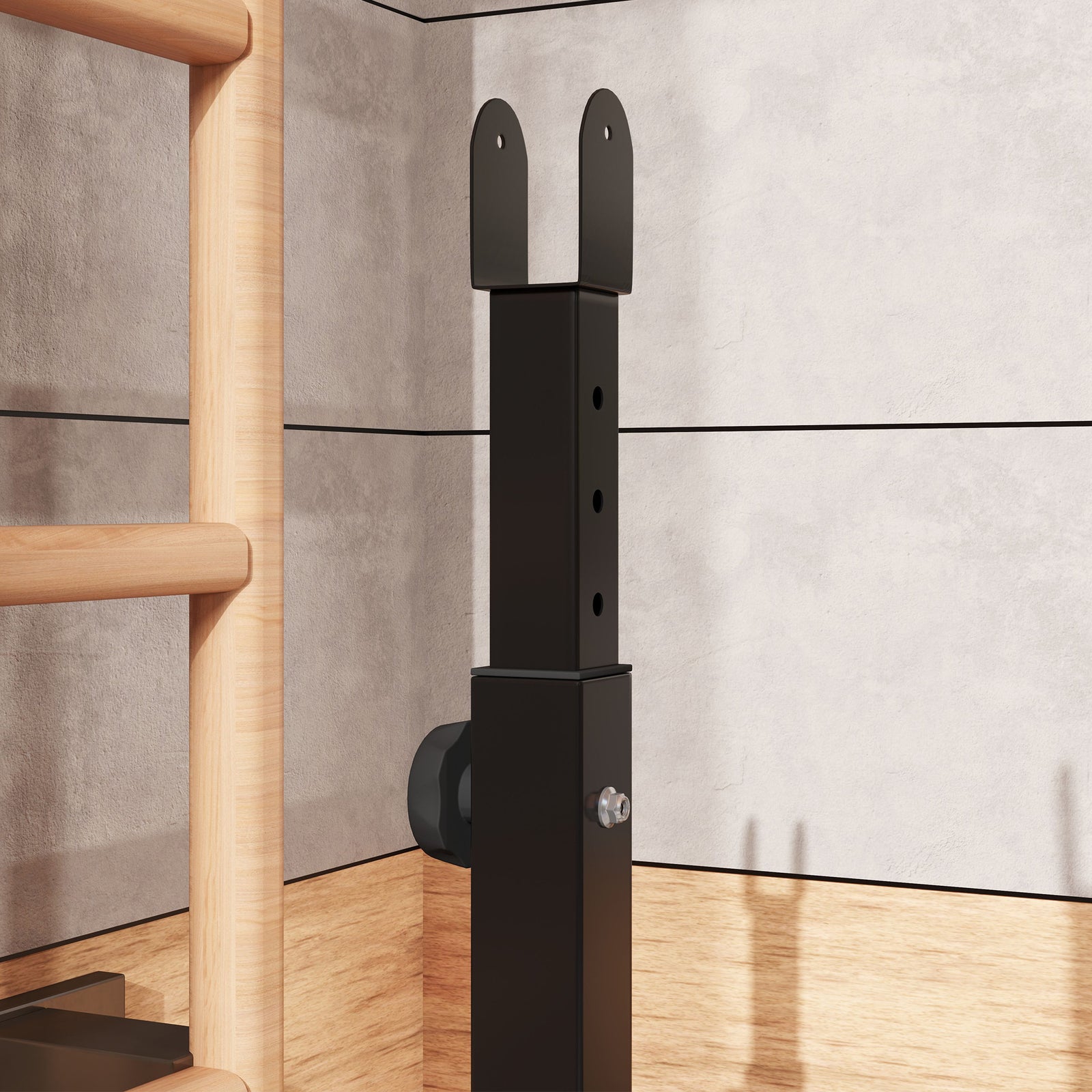 Folding Weight Bench W/ 2 Barbell Rack And Preacher Curl