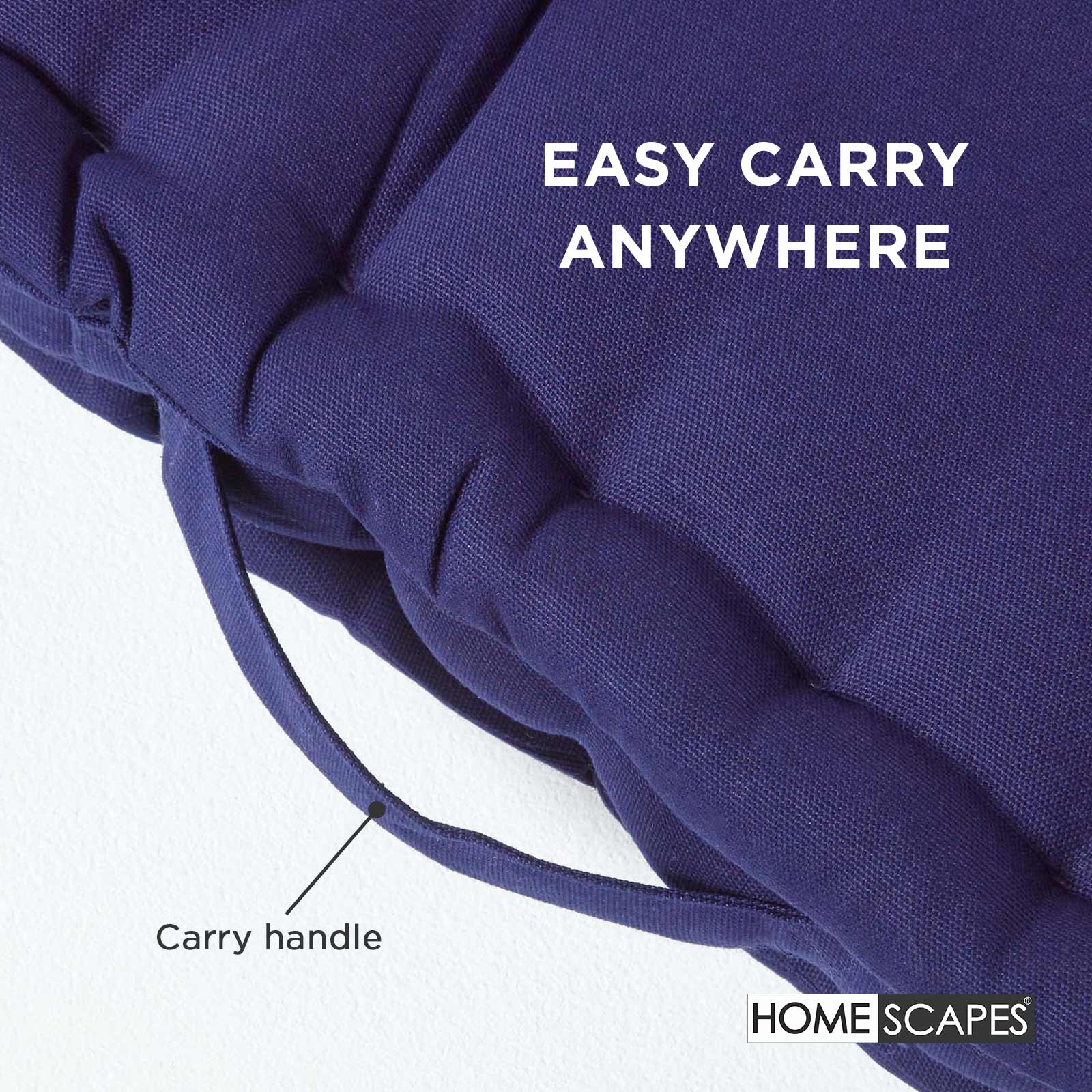 Cotton Plain Floor Cushion | 40cm x 40cm | Navy Blue