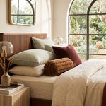 Ribbed Bolster Cushion, 40 X 15cm | 40cm x 15cm | Terracotta
