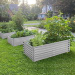 Outdoor Modular Metal Raised Garden Bed | One Size | Silver