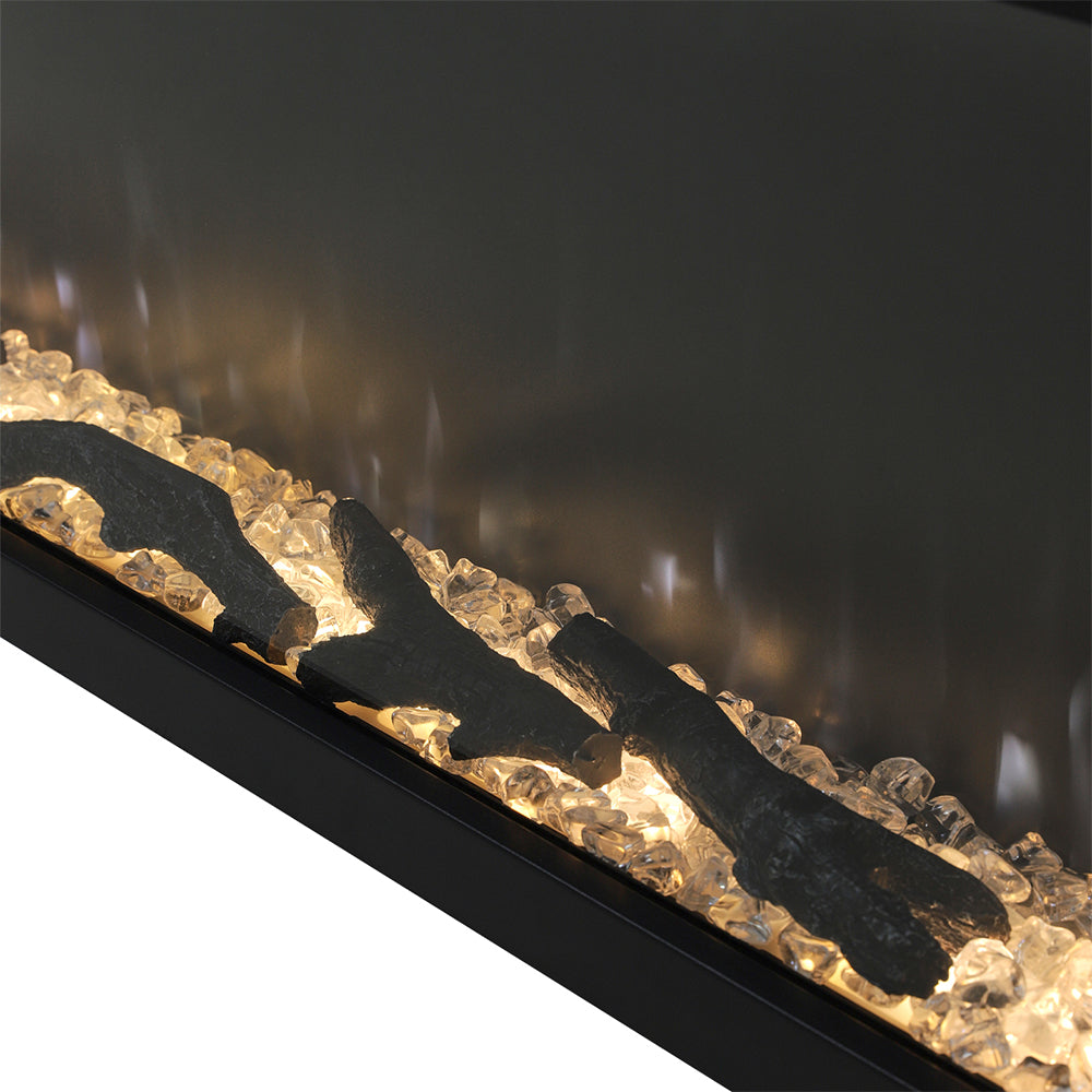 70''recessed & Freestanding Electric Fireplace – 12 Led Flame Colors, 900w/1800w Heat Settings, Touch Screen & Remote With Thermostat & Timer