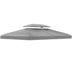 3x4m Gazebo Replacement Roof Canopy 2 Tier Top Uv Cover | Light Slate Gray