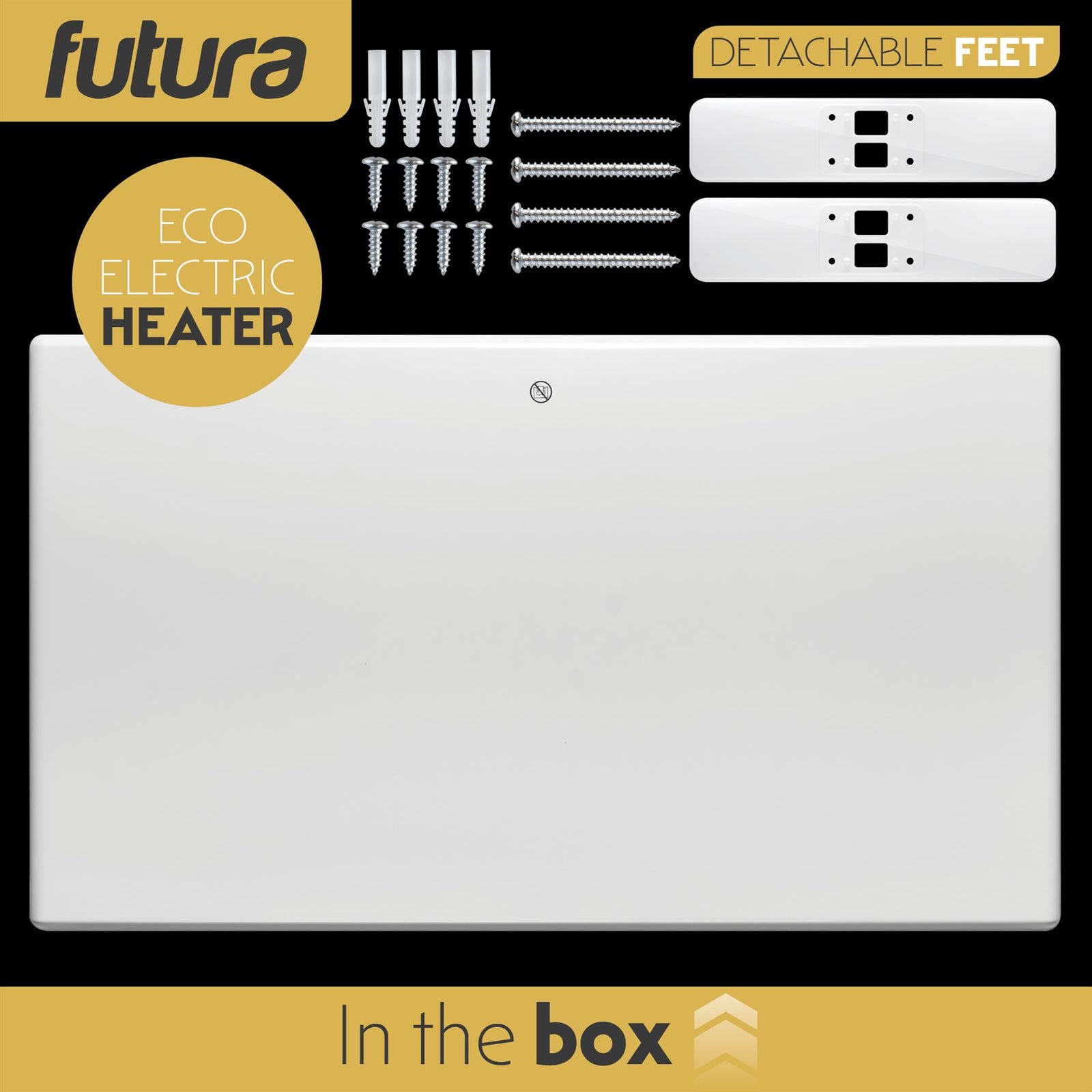 Electric Radiator Panel Heater Wall Mounted Or Floor Standing Bathroom Safe Timer And Thermostat Control | 1500w | White