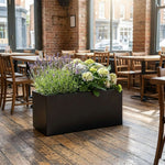 Nicoman 80cm Galvanised Matte Black Trough Planter