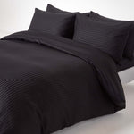 Egyptian Cotton Satin Stripe Flat Sheet 330 Tc | Single | Black