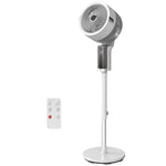 HOMCOM 20 Db Standing Fan With Oscillating, 8 Speeds, Led Light, White