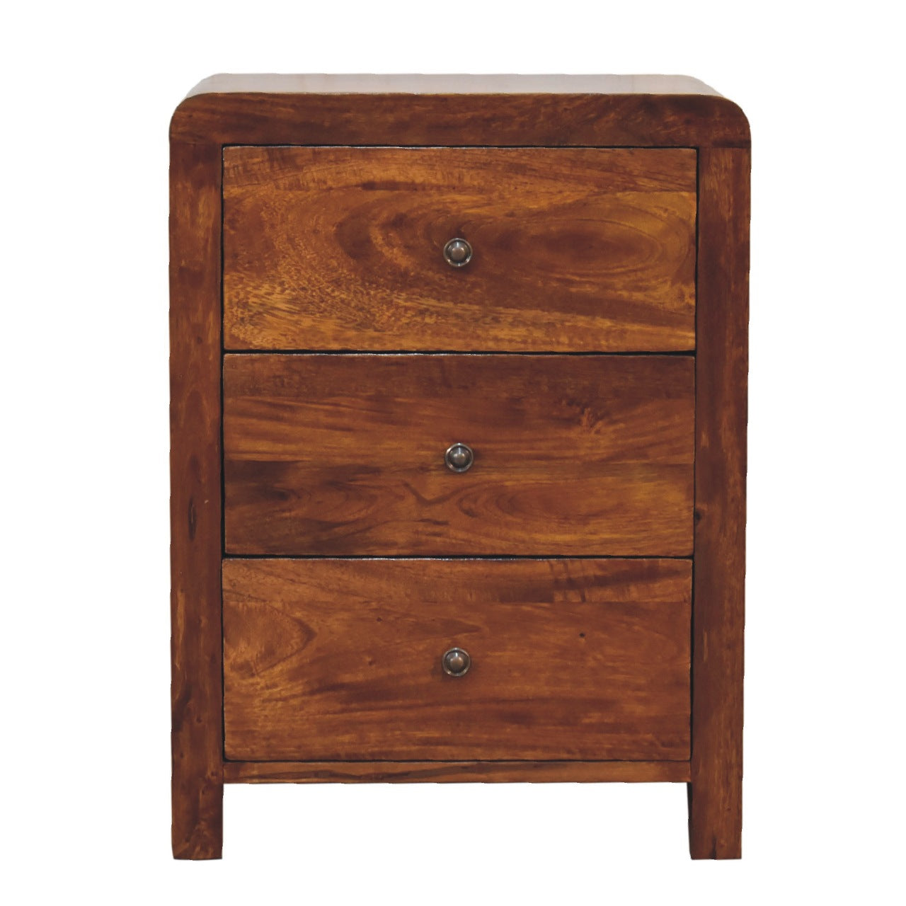 Solid Wood Aspen 3 Drawer Bedside