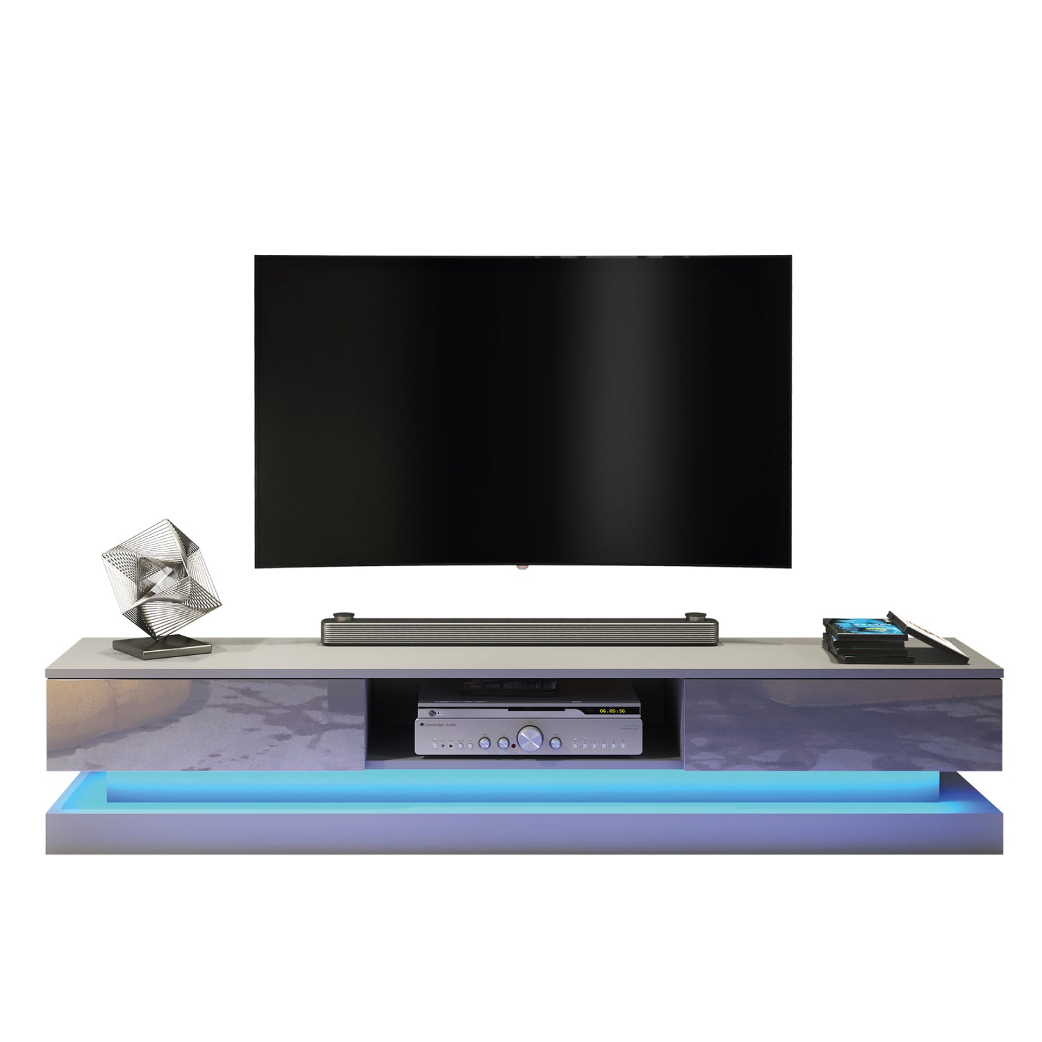 Bloom Tv Unit 180cm With Led Lights | Dark Grey