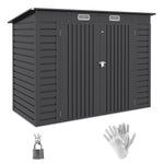 8 X 4ft Metal Garden Storage Shed With Doors And 2 Vents | Gray