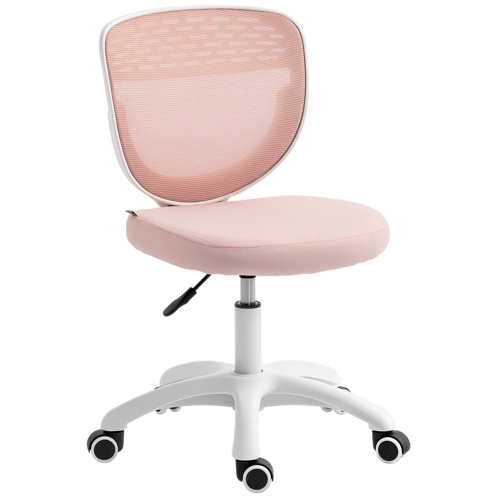 Armless Office Chair With Mesh Back | Pink