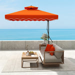 2.5m Square Cantilever Parasol W/ Ruffles | Orange