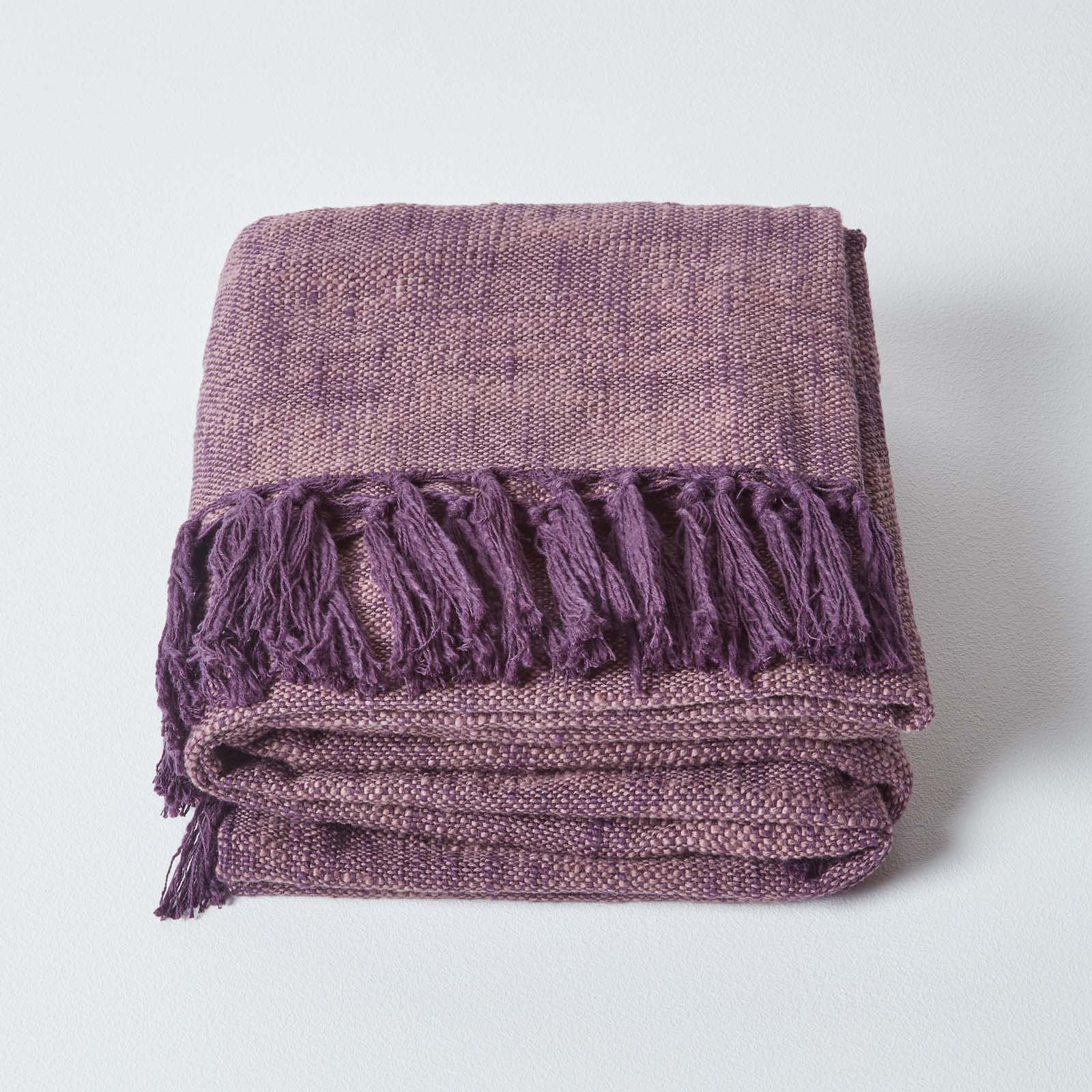 Nirvana Handwoven Slub Cotton Throw | 255cm x 360cm | Mauve
