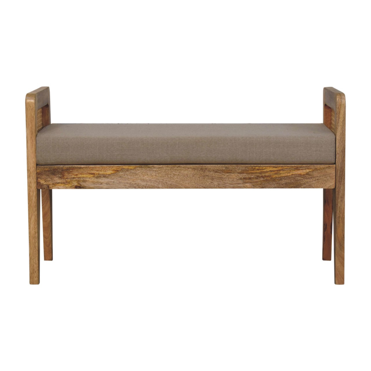 Solid Wood Mud Linen Rattan Bench
