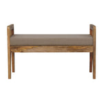 Solid Wood Mud Linen Rattan Bench