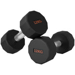 2 X 12kg Dumbbells With Non-slip Grip