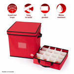 Collapsible 64 Christmas Bauble Storage Bag | One Size | Red