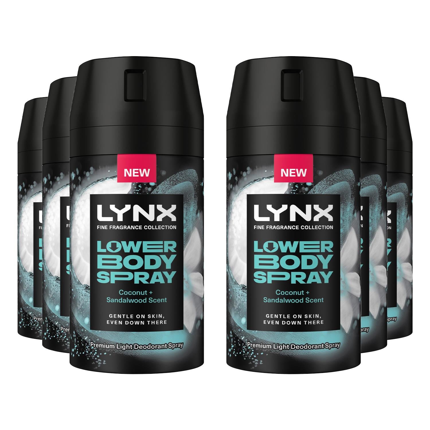 Lower Body Spray Coconut + Sandalwood 72hrs Of Freshness 100ml, 6 Pack | Set-of-6
