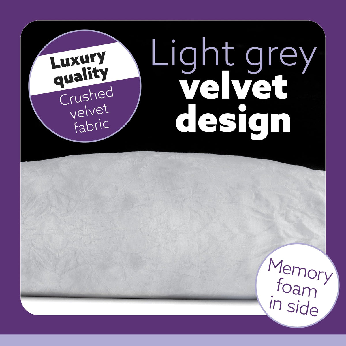 U Shaped Pregnancy Pillow, 135x75x20cm Shredded Memory Foam Full Body Maternity Cushion For Sleeping | U Shape | Light Grey