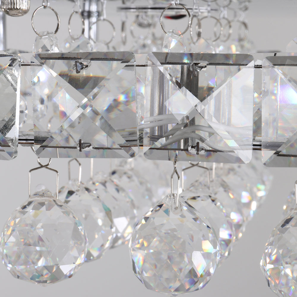Modern Fancy Crystal Led Flush Mount Ceiling Light | Warm