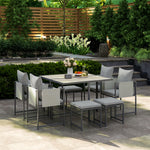 8 Seater Garden Dining Set, Cube Garden Furniture W/ Cushion
