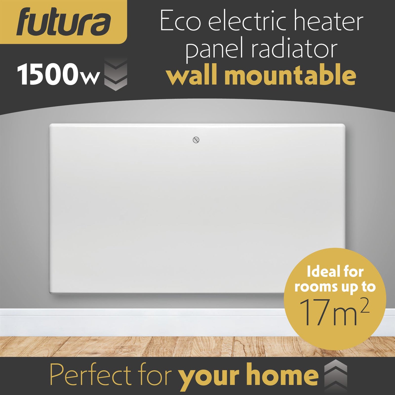 Electric Radiator Panel Heater Wall Mounted Or Floor Standing Bathroom Safe Timer And Thermostat Control | 1500w | White
