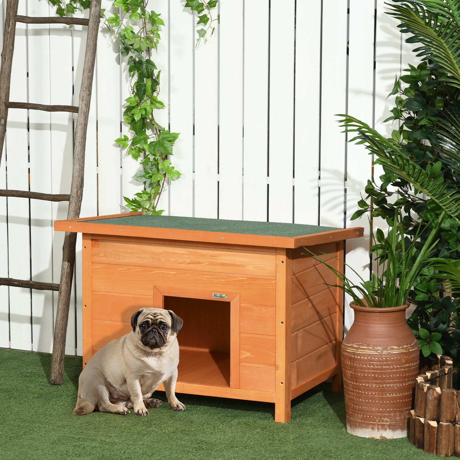 82cm Elevated Dog Kennel Wooden Pet House Outdoor With Open Top
