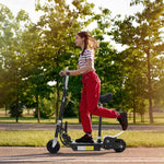 Foldable Powered Scooter With Adjustable Seat And Brake | Black