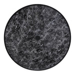 Round Garden Tempered Glass Black Marble Coffee Table - 80cm Dia X 72cm