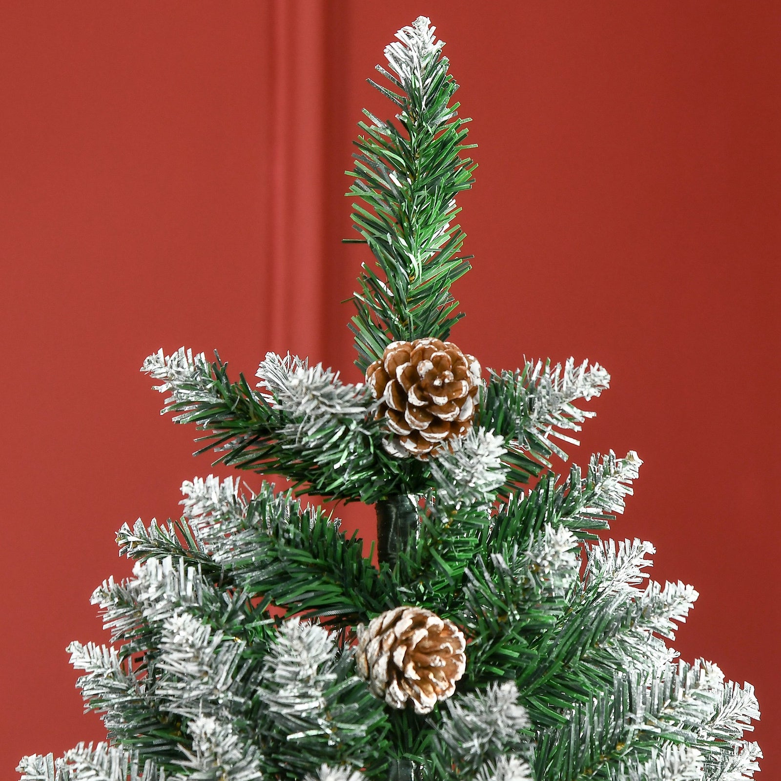 6' Snow Artificial Christmas Tree Holiday Home Décor With Pine Cones | 6ft | Green