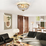 Chandelier Crystal Ceiling Light With E14 Base 2-lights | Gold