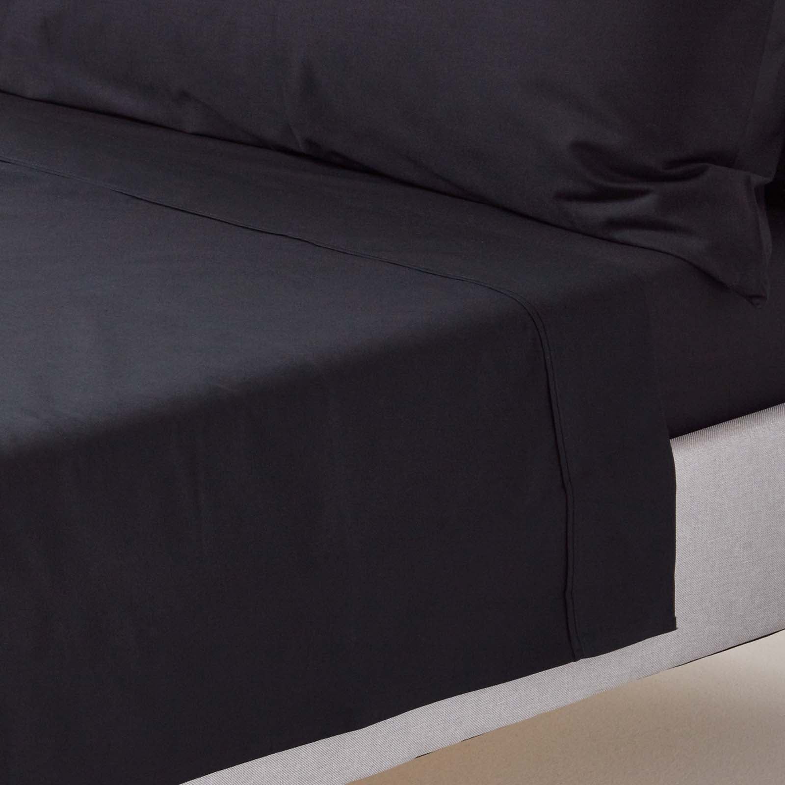 Egyptian Cotton Flat Sheet 200 Tc | King | Black