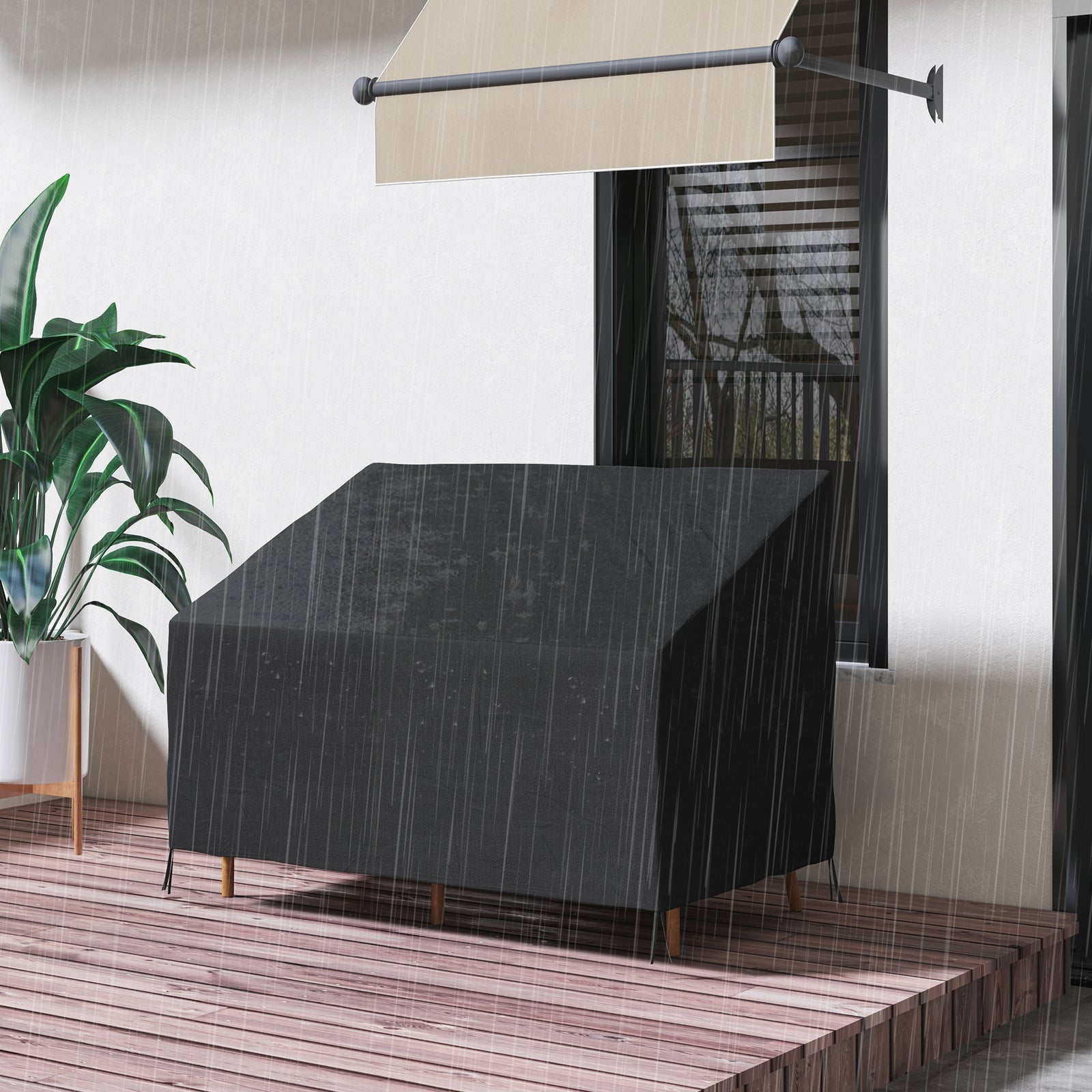 Outsunny 2 Seater Rain Cover Garden Sofa Chair Bench Protector