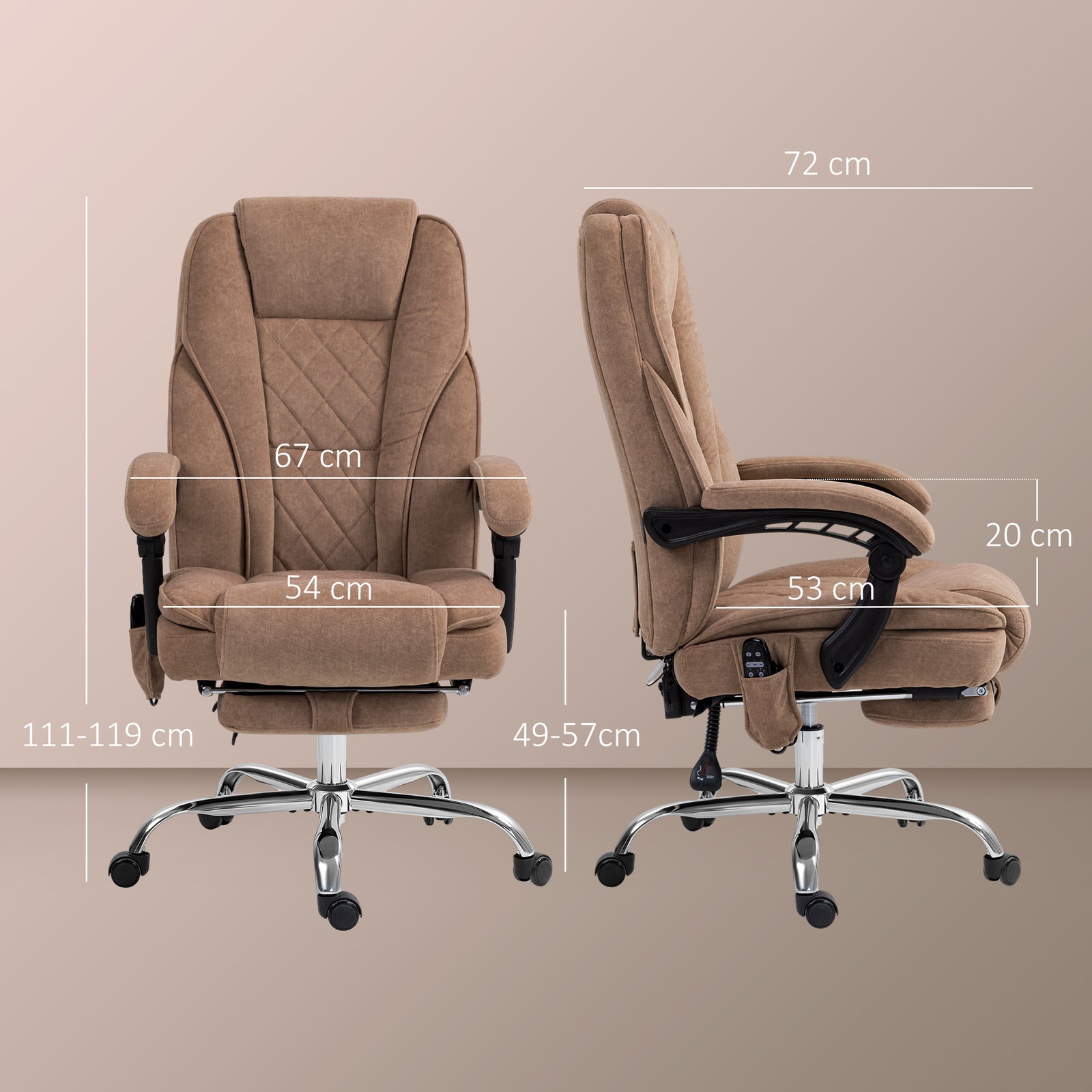 Massage Chair, Reclining Desk | Brown