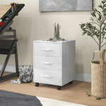 Mobile File Cabinet With 3 Drawers Under Desk | One Size | White