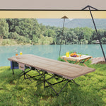 Folding Camping Bed With Cushion | Khaki
