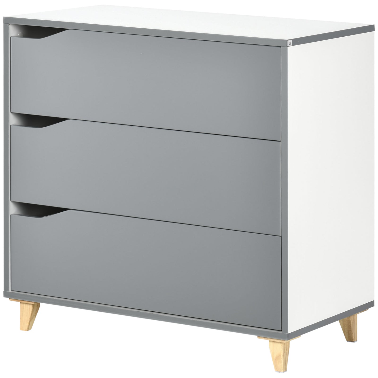 Chest Of Drawers 3 Drawer Unit Storage Organiser Bedroom | One Size | Gray