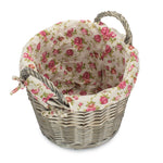 Craft Basket With Garden Rose Lining | One Size | Gray