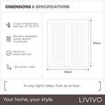 Livivo King Size Dual Control Electric Under Blanket With 3 Temperature Levels