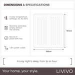 Livivo King Size Dual Control Electric Under Blanket With 3 Temperature Levels