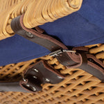 Wicker Buff 60cm Picnic Basket | Blue
