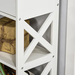 Console Table Side Desk Shelves Drawers Open Top X Support | One Size | White